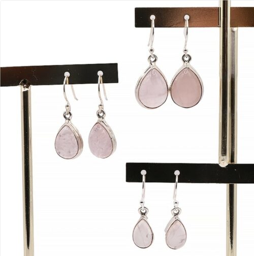 Boucle d'oreille Quartz Rose Argent 925 – Image 2
