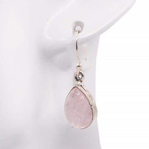 Boucle d'oreille Quartz Rose Argent 925