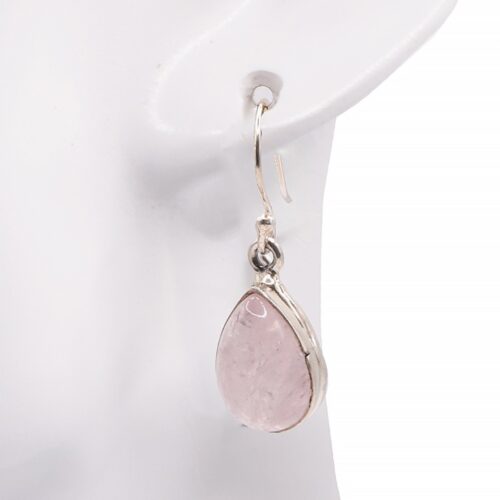 Boucle d'oreille Quartz Rose Argent 925