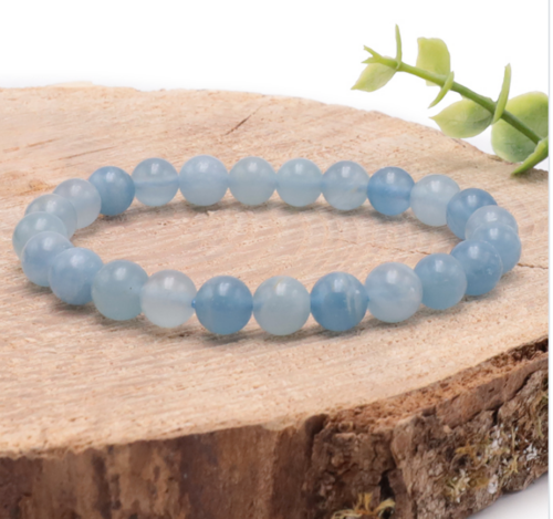Bracelet Calcite Bleue Boules 8 mm