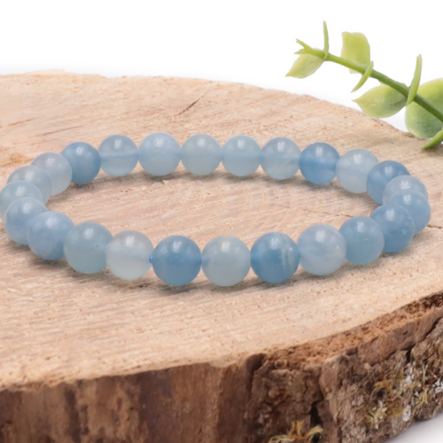Bracelet Calcite Bleue Boules 8 mm