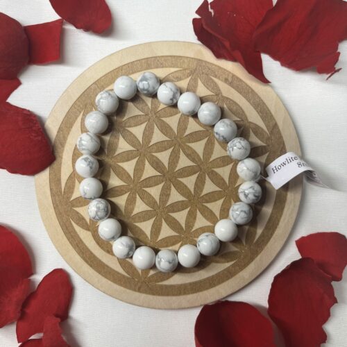 Bracelet Howlite Blanche Boules 8 mm