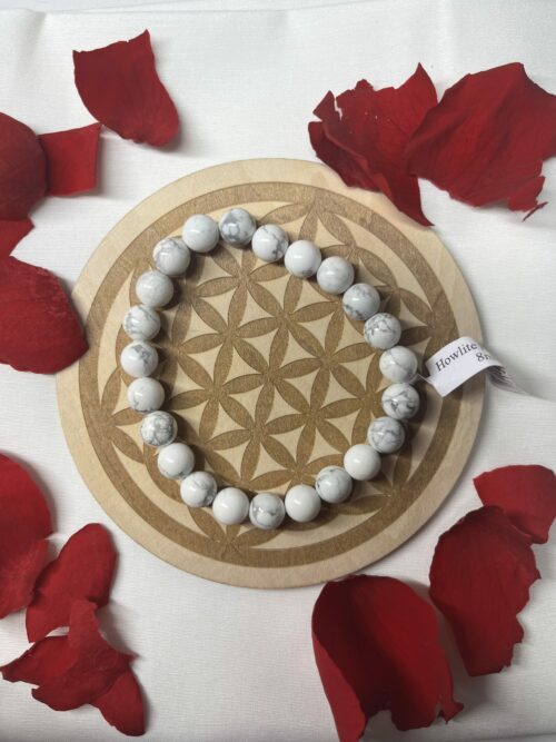 Bracelet Howlite Blanche Boules 8 mm