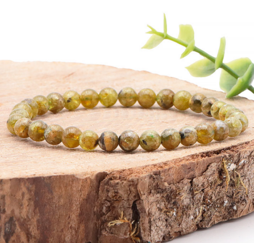 Bracelet Péridot Boules 6 mm