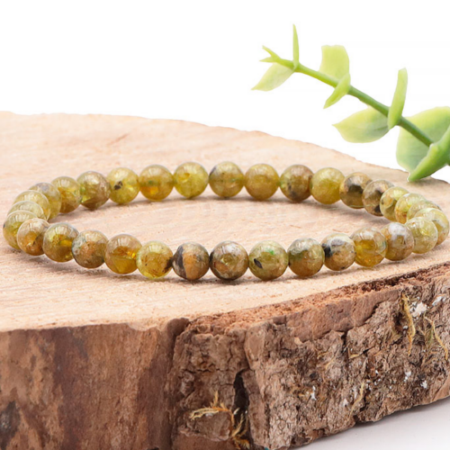 Bracelet Péridot Boules 6 mm