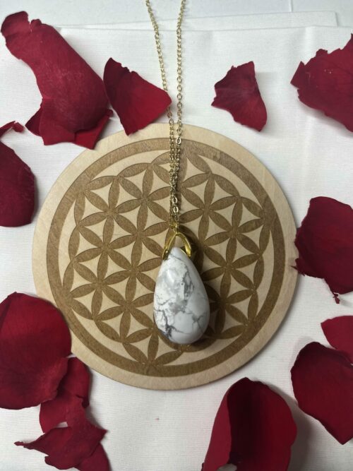 Pendentif Howlite Blanche
