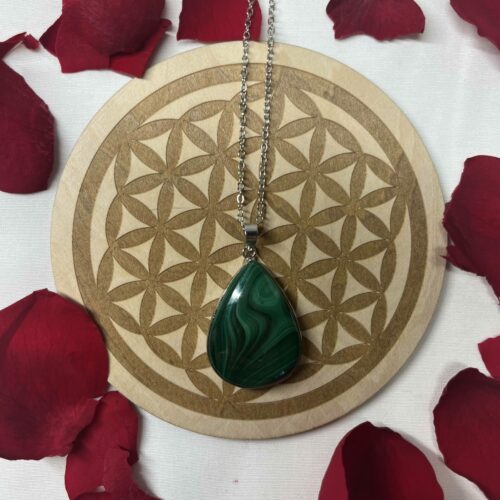 Pendentif Malachite Serti