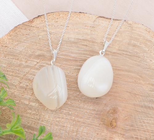Pendentif Agate Blanche