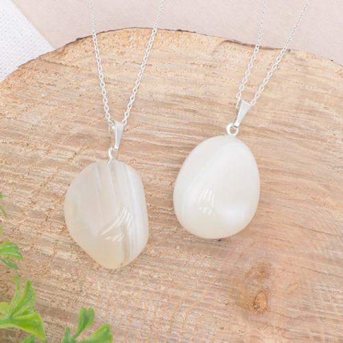 Pendentif Agate Blanche