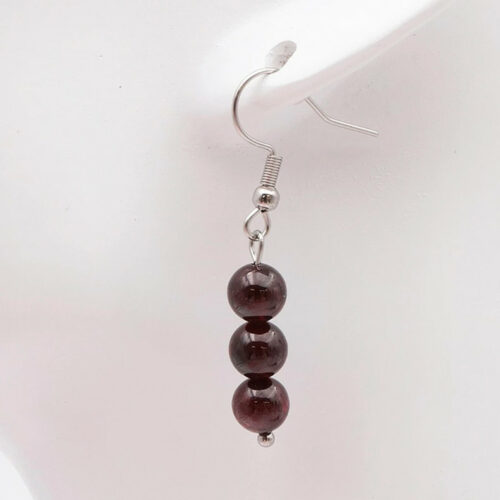 Boucle d'oreille Grenat Rouge