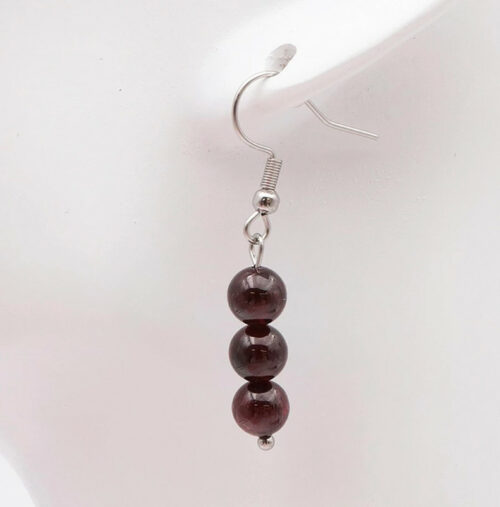 Boucle d'oreille Grenat Rouge