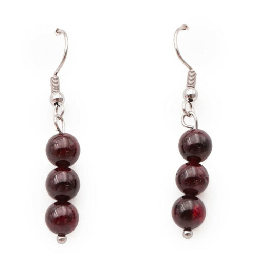 Boucle d'oreille Grenat Rouge – Image 2