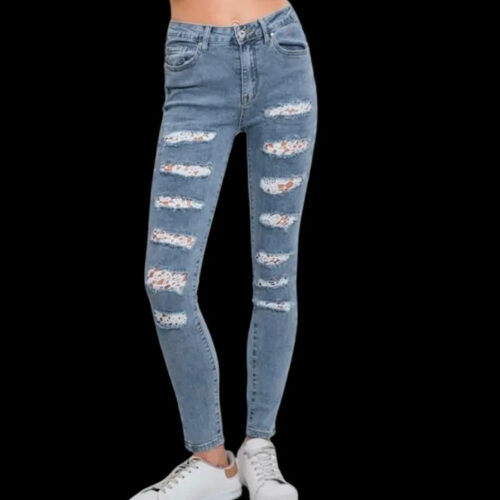 Jean skinny effet déchiré