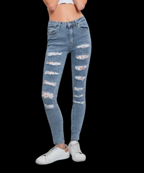 Jean skinny effet déchiré