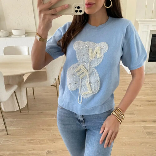 Pull manche courte nounours