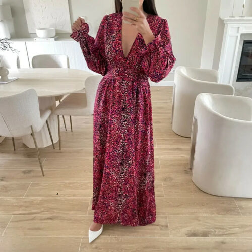 Robe longue léopard