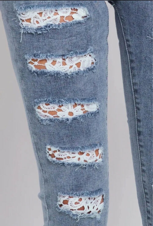 Jean skinny effet déchiré – Image 2