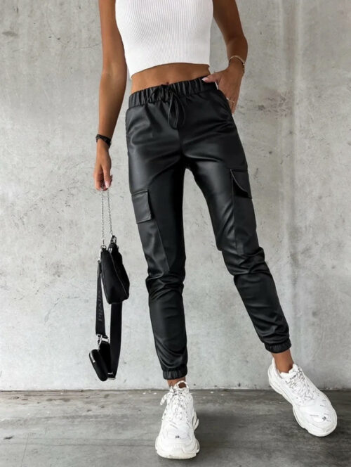 Pantalon cargo smili cuir